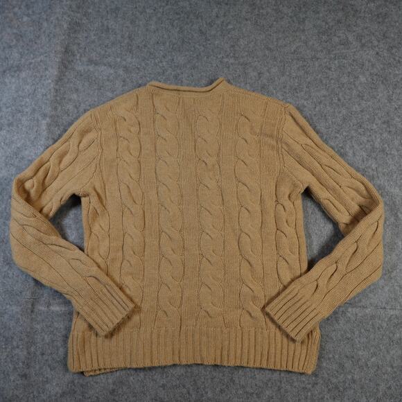 Ralph Lauren Sweater Womens Medium Cable Knit Fisherman Crew Neck Cashmere Wool - Picture 5 of 9
